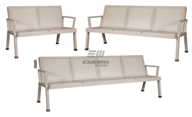 BANCA TANDEM 2, 3 y 4 PLAZAS :: Muebles de Oficina: Equilibrio Modular